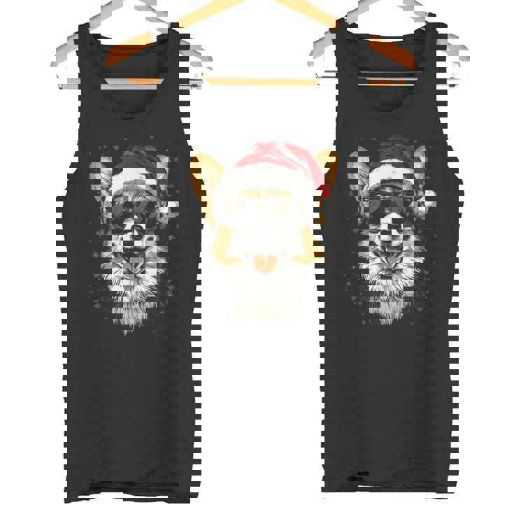 Corgi サンタハット 面白い かわいい 犬 ママ お父さん クリスマス タンクトップ