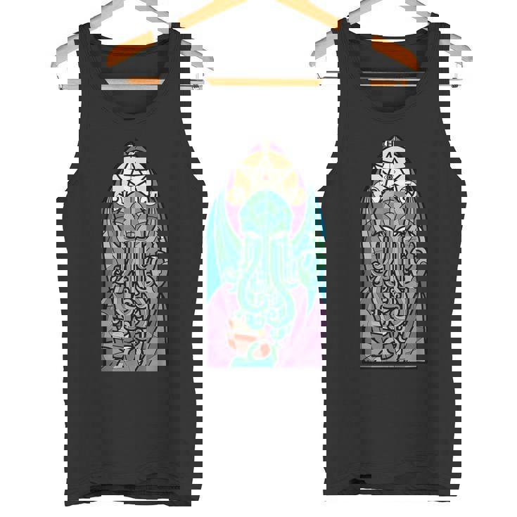 Cthulhu Iglesiaidrieras Cósmico Horror Divertido Monstruo Camiseta sin mangas