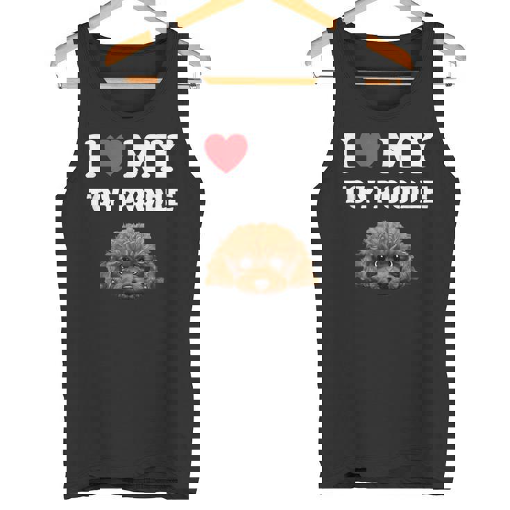 Cute I Love My Toy プードル 犬の飼い主 タンクトップ