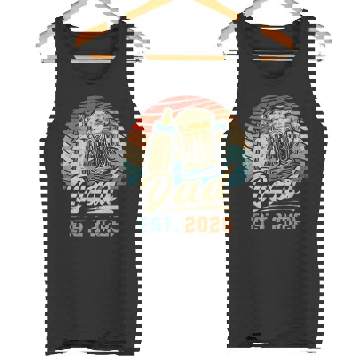 Dad Est 2026 年のパパ 初めての父の日 若いパパ 新しいパパ タンクトップ