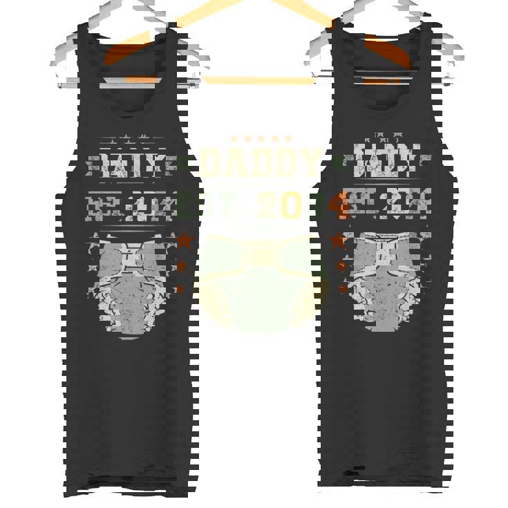 Daddy Est 2024 年生パパ 新米パパ 初めてのパパ 若いパパ タンクトップ