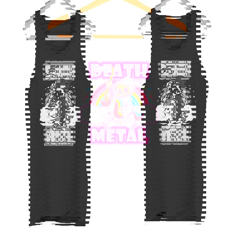 Death Metal Grim Reaper ピンクユニコーン ファニーヘビーメタル タンクトップ