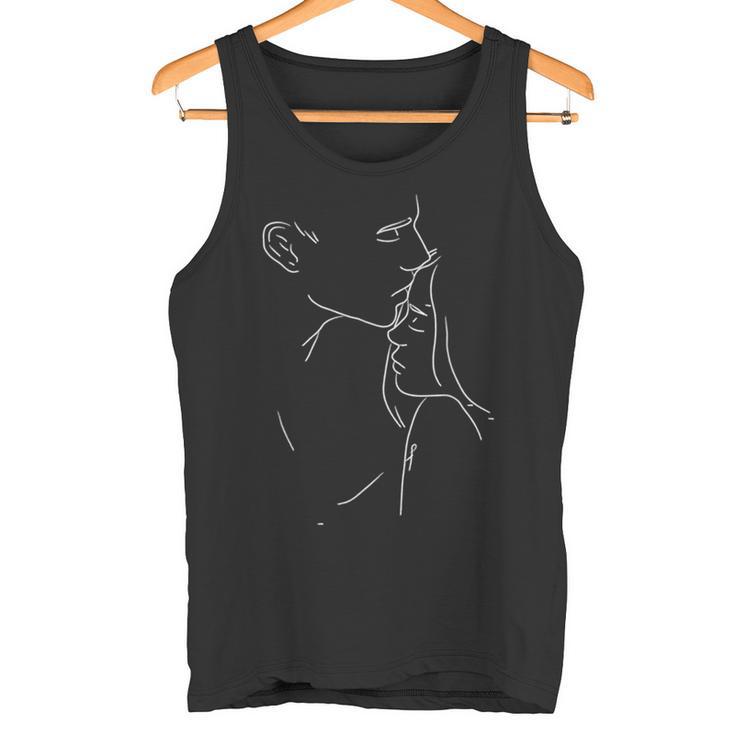 Dibujo Artístico Pareja Besándose Amor Look Pareja Camiseta sin mangas