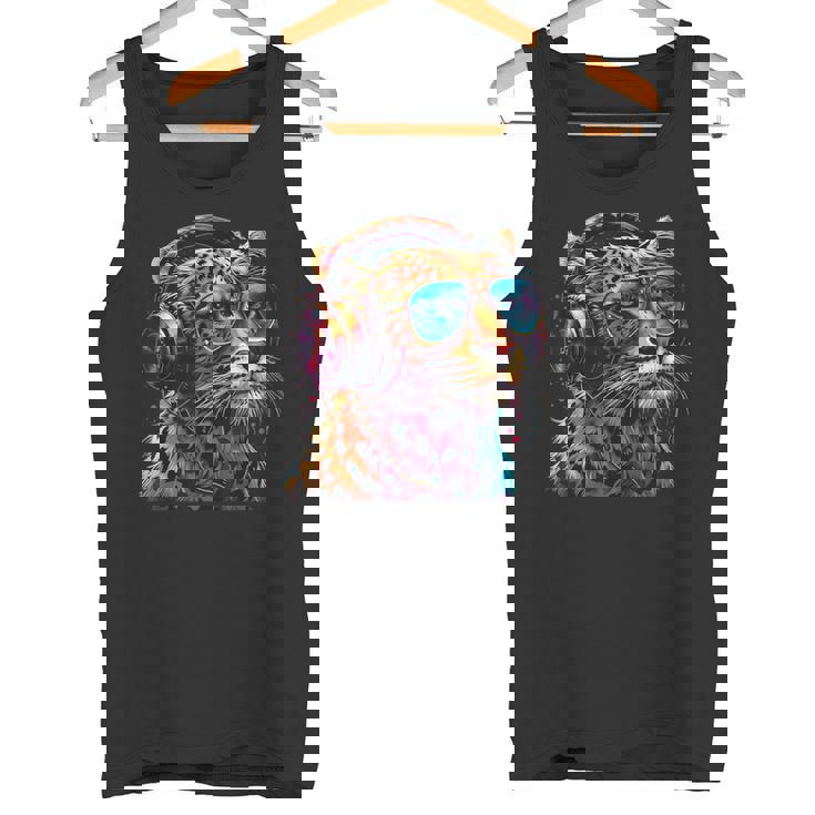 Dj Leopard Edm テクノハウス ダンスクラブ 音楽ヘッドフォン タンクトップ