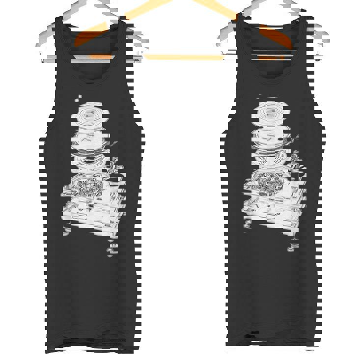 Dj Turntable 1210 Mk2 Exploded Blueprint タンクトップ