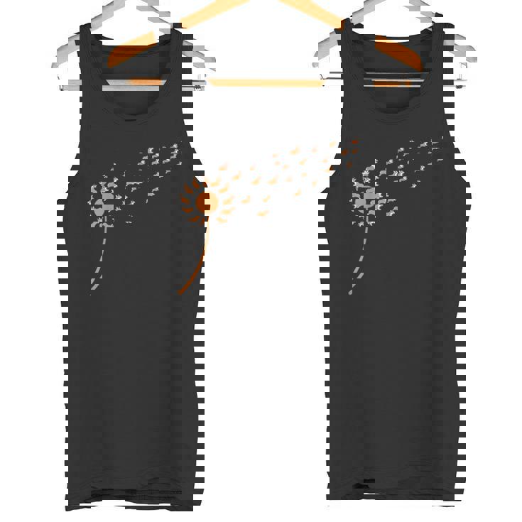 Dog Lovers 風に吹くタンポポのコーギー タンクトップ