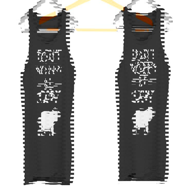 Don't Worry Be Capy カピバラ 心配しないで カピー カピバラ齧歯類愛好家 タンクトップ