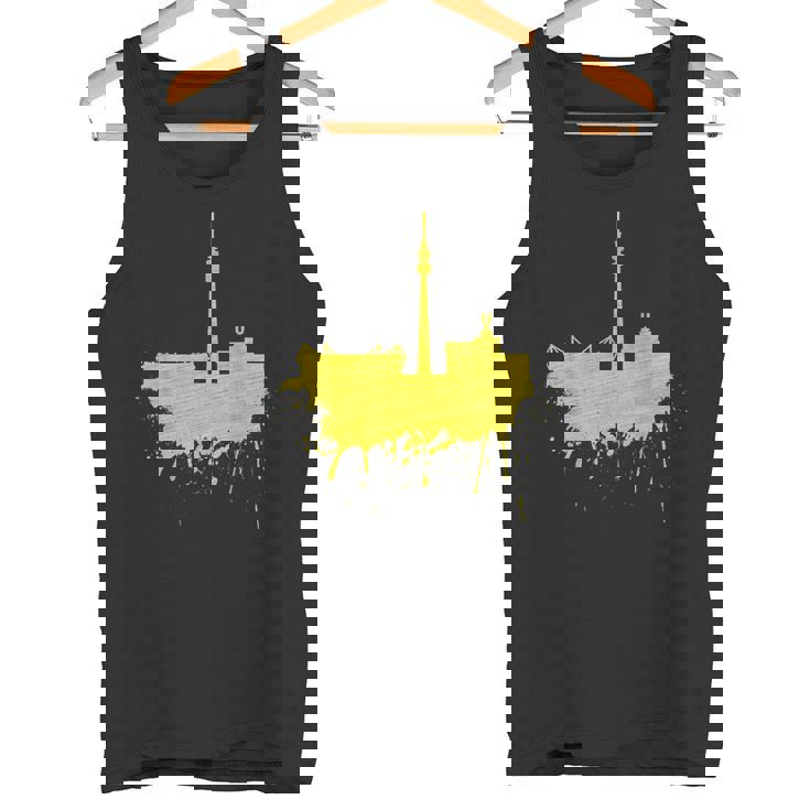 Dortmundkyline ドルトムントのスカイライン 黄色い絵 ドルトムント好きにはたまらないファンアート タンクトップ