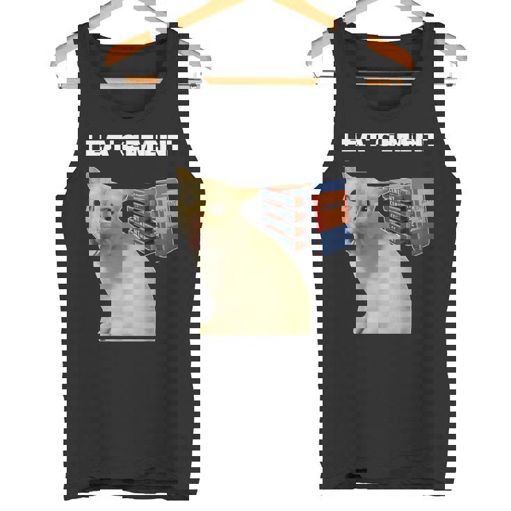 I Eat Cement Cursed Cat Weirdpecific Meme タンクトップ