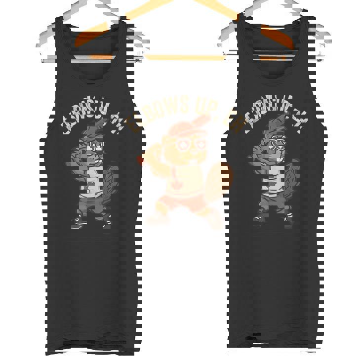 Elbows Up Eh Beaver ベースボール ファニーカナダデー タンクトップ