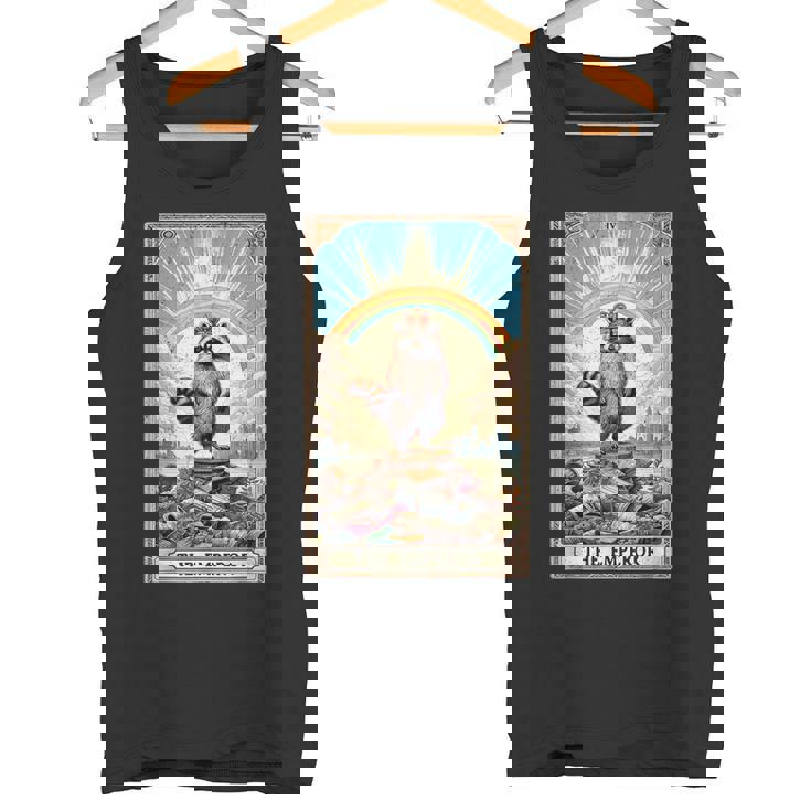 The Emperor 面白いアライグマ タロットカード ミスティックアライグマ タンクトップ