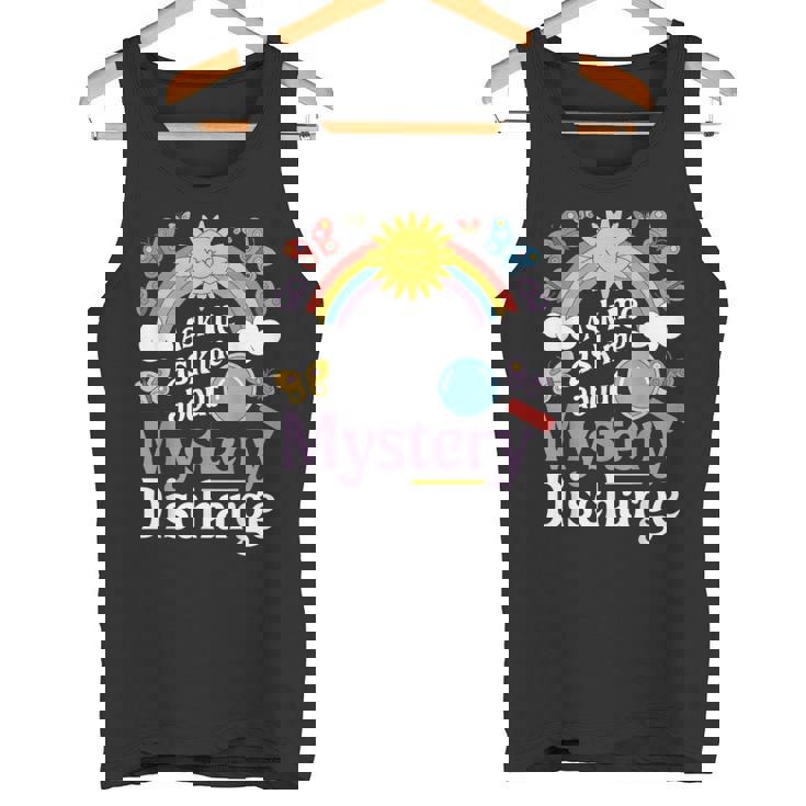 Ask Me About My Mystery Discharge アダルトユーモアジョーク タンクトップ