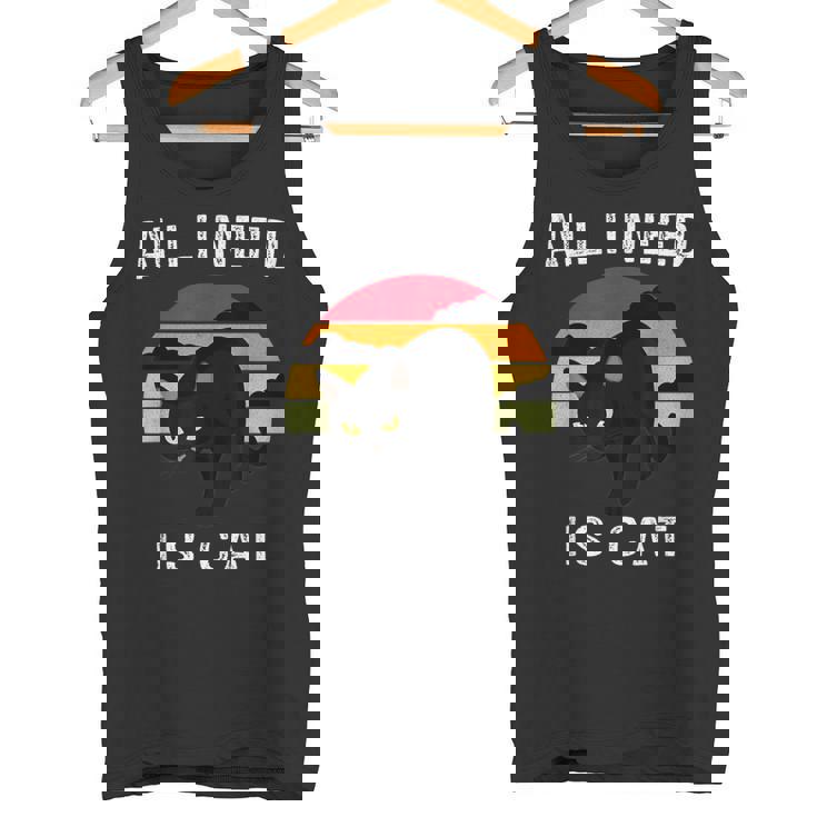 Cat Lover Retrotyle Cat Pattern タンクトップ