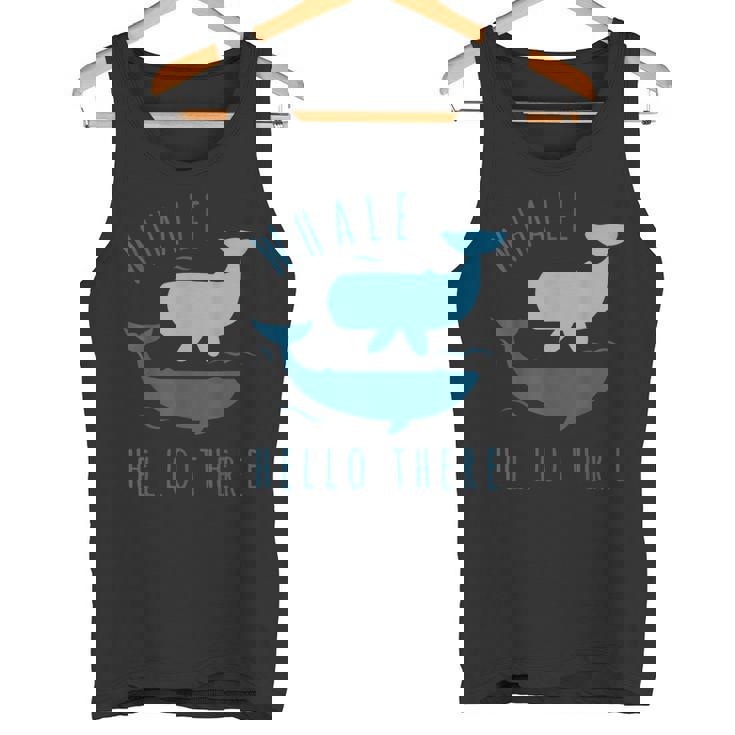 Whale Pun クジラ Hello There Hello Dort ファニークジラ タンクトップ