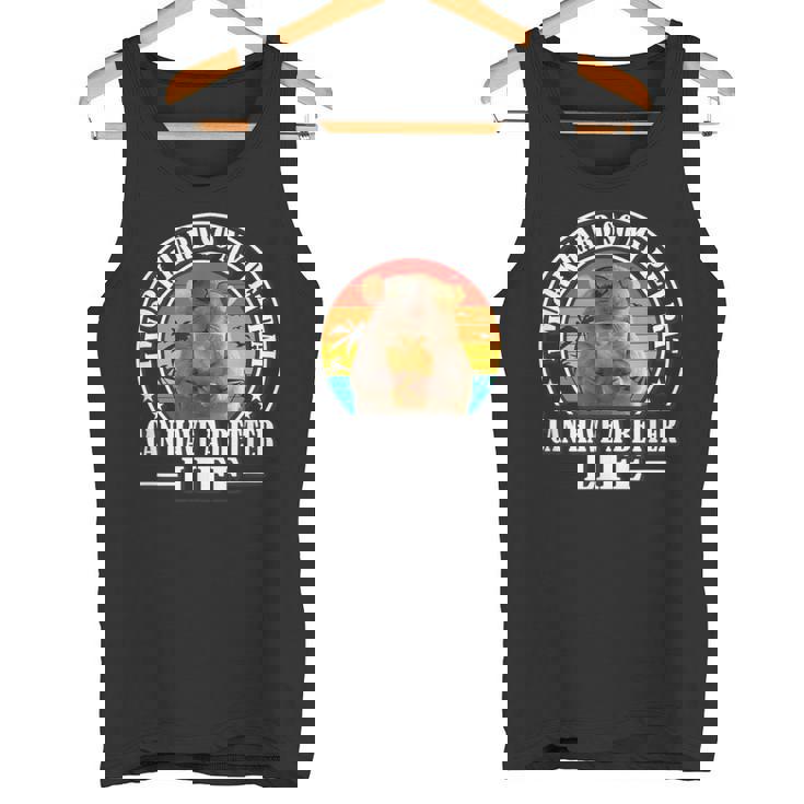 Work Hard Better Life Retrointage Pet Rat Lover タンクトップ