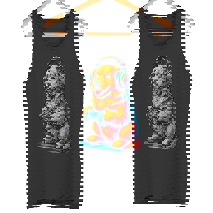Golden Retriever Retro Gamerintage Gaming Amante De Los Perros Camiseta sin mangas