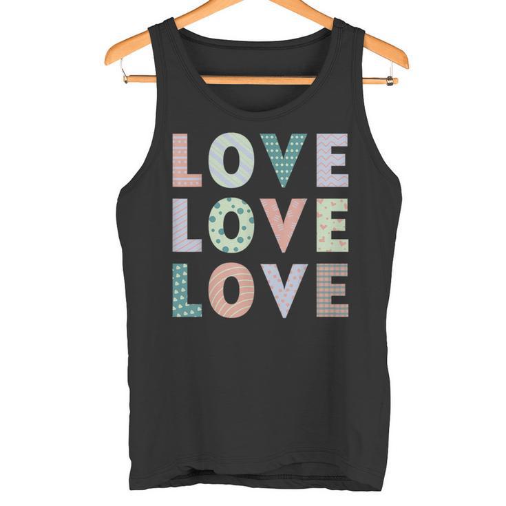 Gráfico Love Love Love Diseño Retro Con Mensaje Positivo Camiseta sin mangas