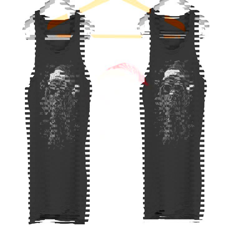 Great Dane サンタハット 面白い かわいい 犬 ママ お父さん クリスマス タンクトップ