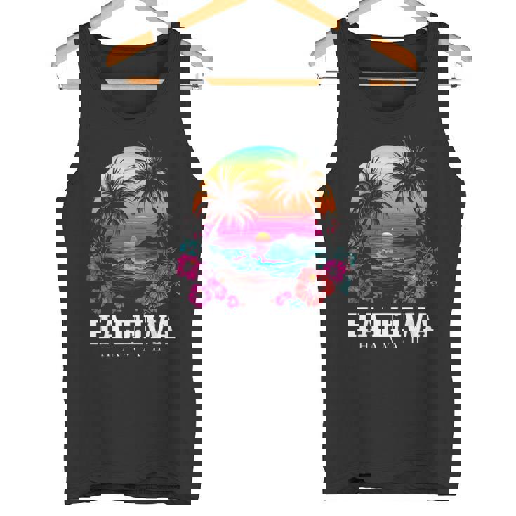 Haleiwa ハワイ ハワイアン ハイビスカス 花 サーファー お土産 タンクトップ