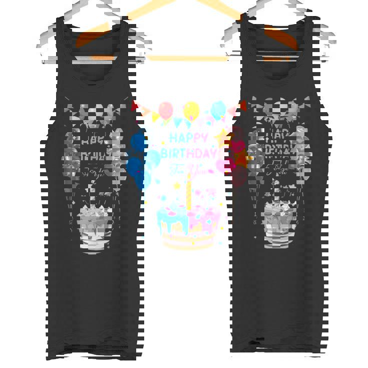 Happy Birthday To You ケーキとバルーンパーティー タンクトップ