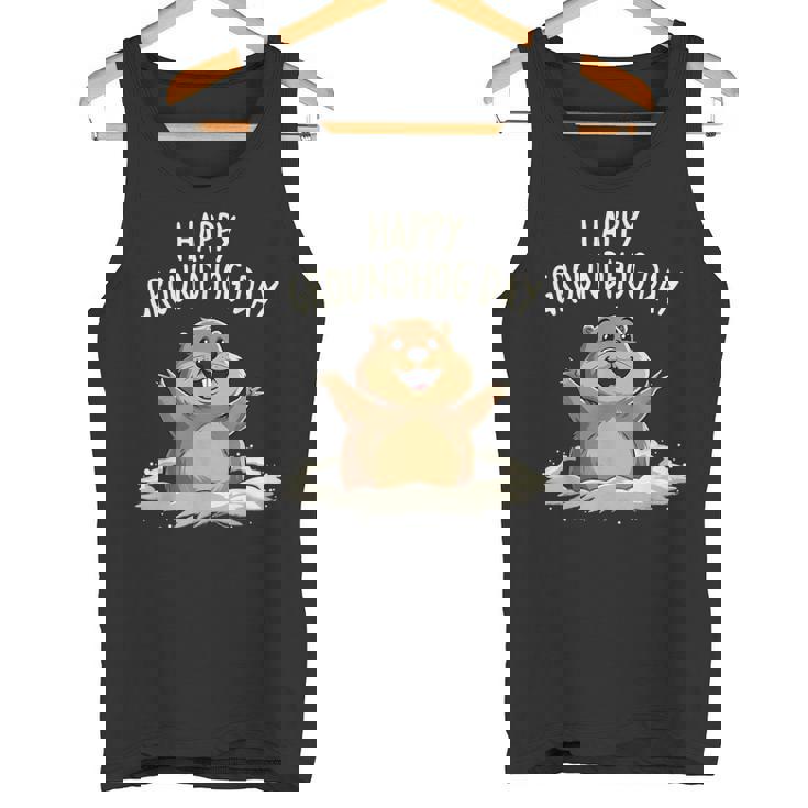 Happy Groundhog Day 2025 メンズ レディース キッズ タンクトップ