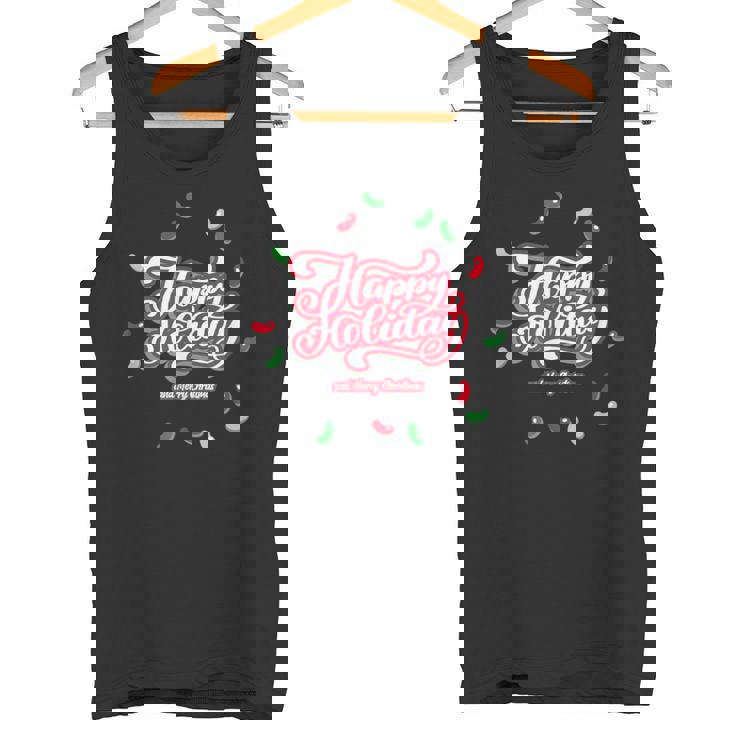 Happy Holiday And Merry Christmas Quote Festive Greetings タンクトップ