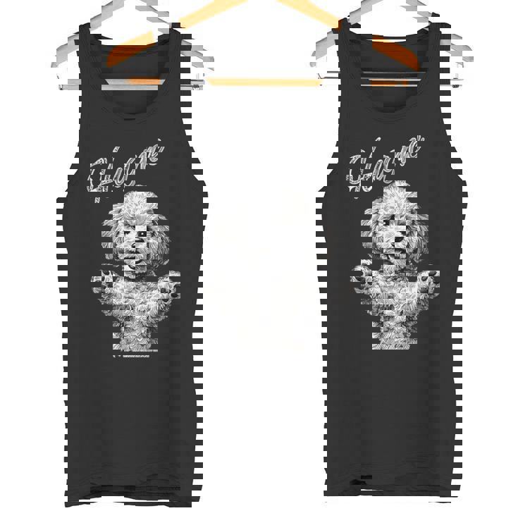 Hug Me トイプードル アートデザイン 可愛い おしゃれ 犬 動物 タンクトップ