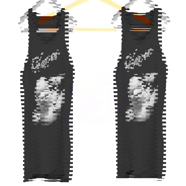 Hug Me ベルーガ アートデザイン 可愛い おしゃれ 動物 シロイルカ シロクジラ タンクトップ