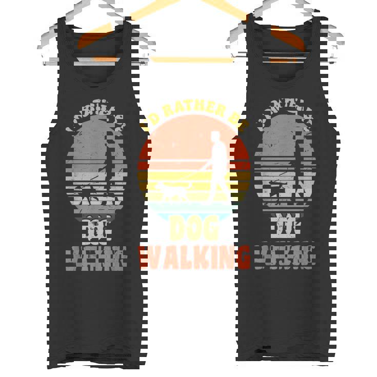 I'd Rather Be Dog Walking レトロ ラブドッグウォーカー タンクトップ
