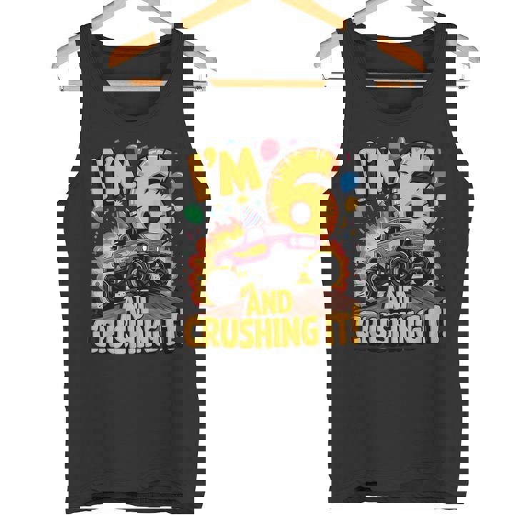 I'm 6 And Crushing It モンスタートラック 誕生日 タンクトップ