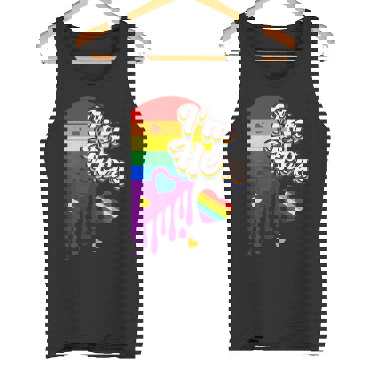I'm Hers &He's Mine 虹のハート Lgbtq プライド デザイン タンクトップ