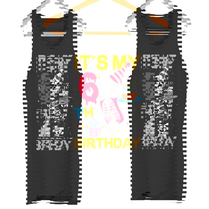 It's My 6Th Birthday Party ハロウィン スケルトン 誕生日 タンクトップ