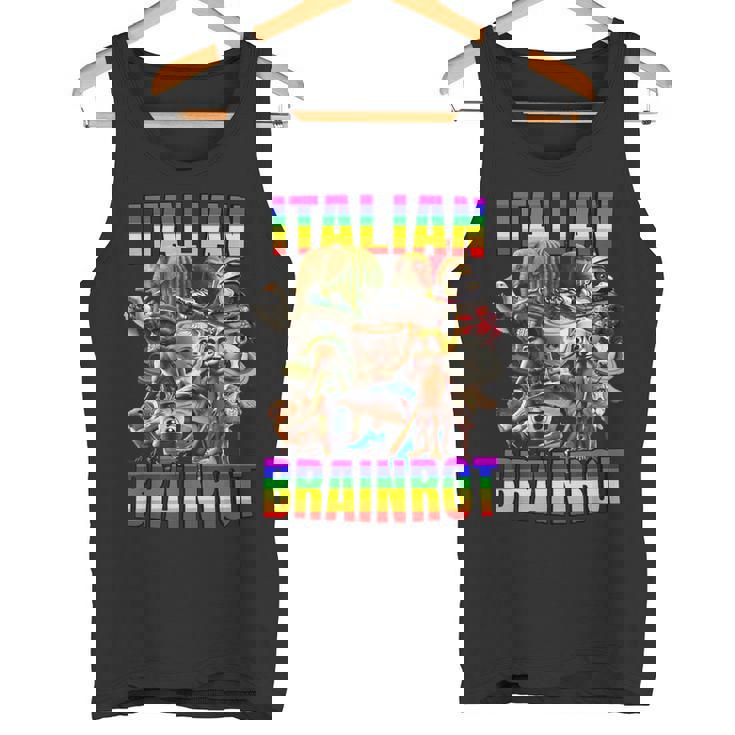 Italian Brainrot All Characters レインボー フラッグ プライド タンクトップ