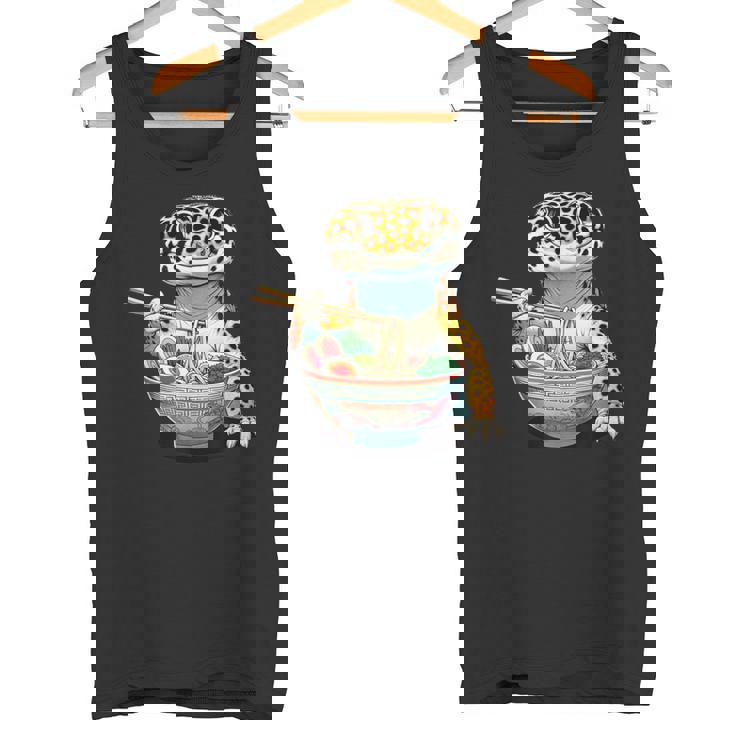 Japanese Kawaii Ramen Reptile Leopard Gecko ヒョウモントカゲモドキ タンクトップ