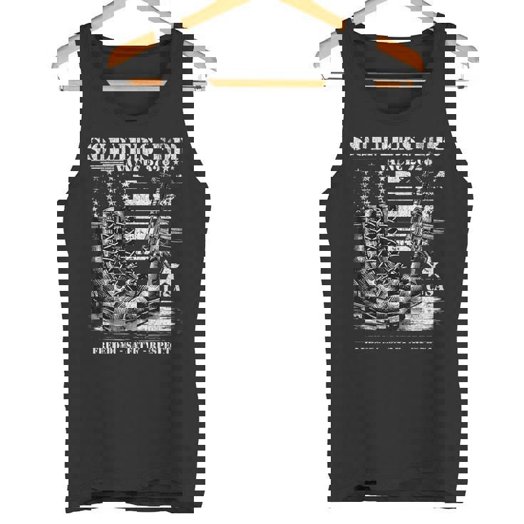 Jdヴァンス軍事選挙2028年アメリカ国旗支持のための兵士 タンクトップ