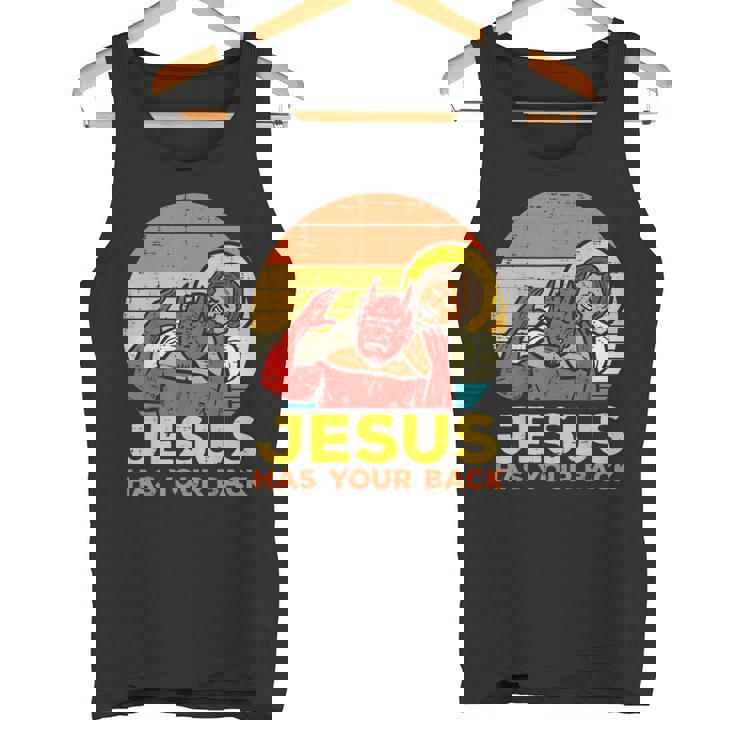Jesus Has Your Back 柔術 レトロ クリスチャン タンクトップ