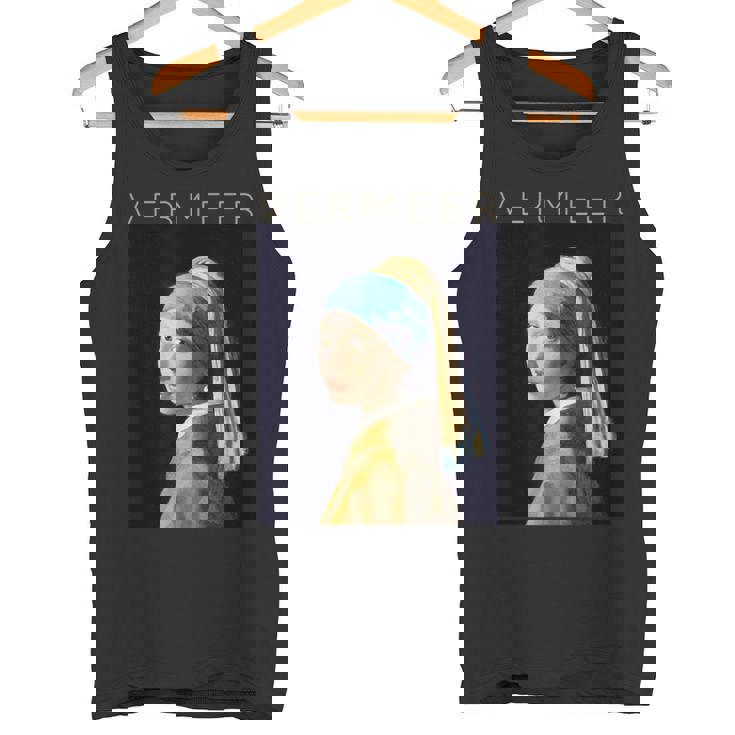 Johannesermeer アーティスト向け 真珠のイヤリングを持つ少女 タンクトップ