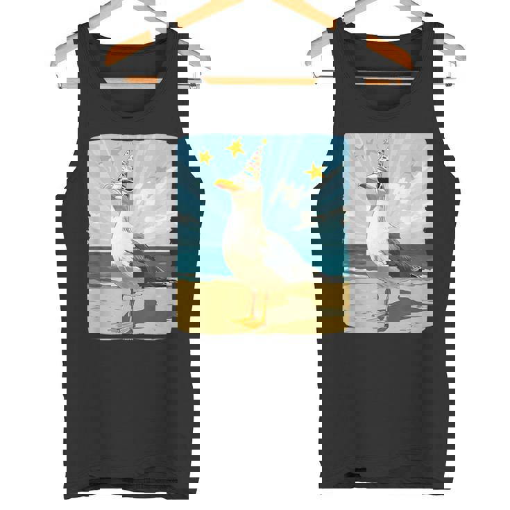 Jolie Mouette Avec Chapeau De Fête Pour Faire La Fête Des Mouettes Débardeur e