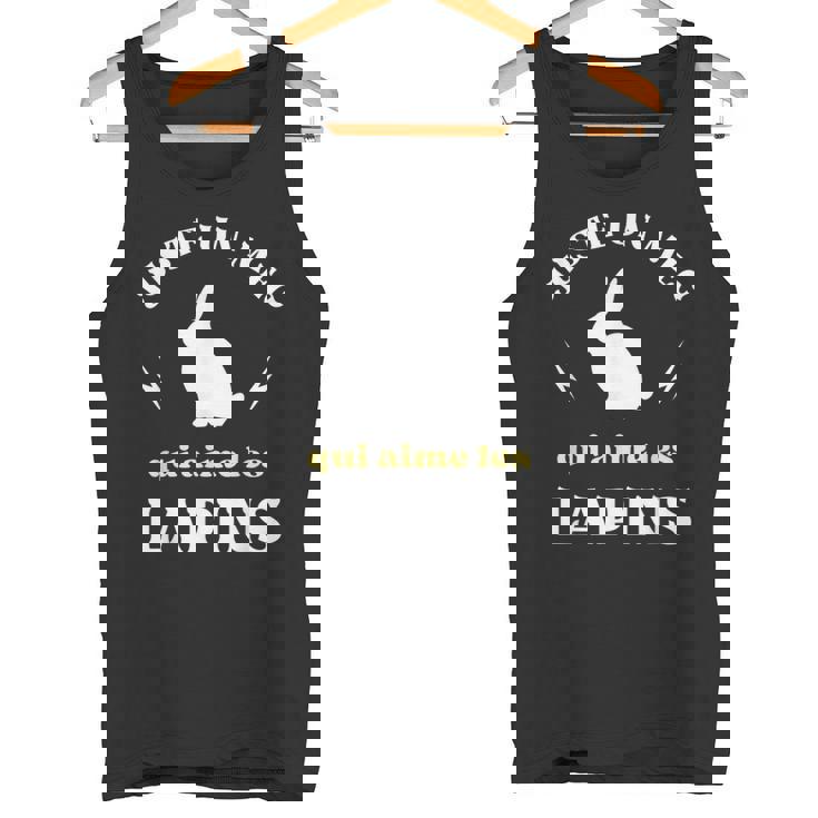 メンズ Just A Dude Who Loves Rabbits ユーモアラビットマン タンクトップ