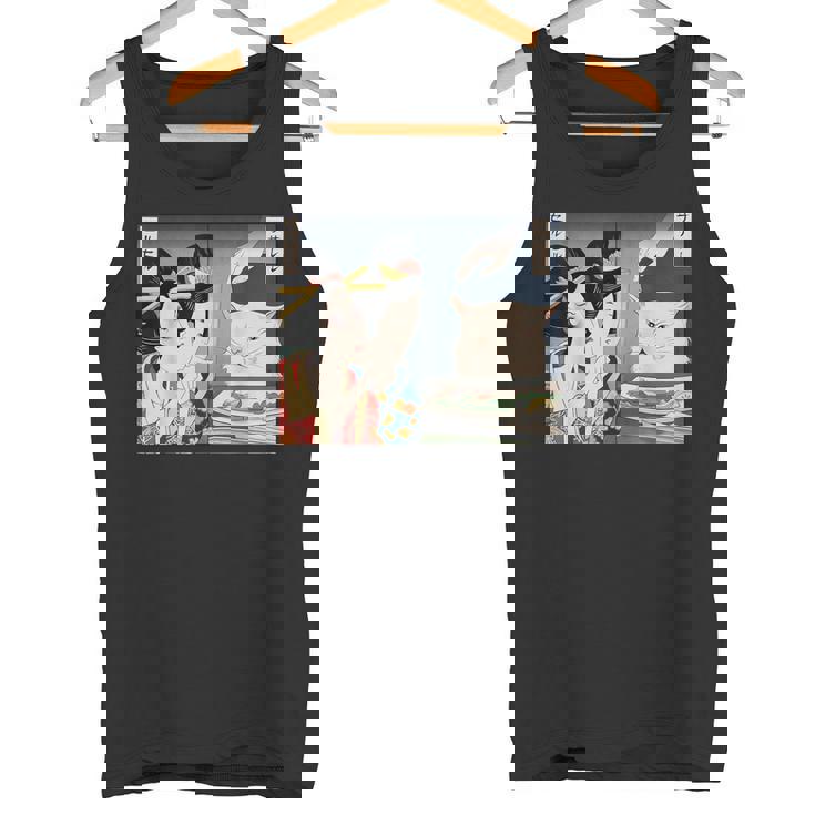 Lady Yelling At Cat Meme タンクトップ