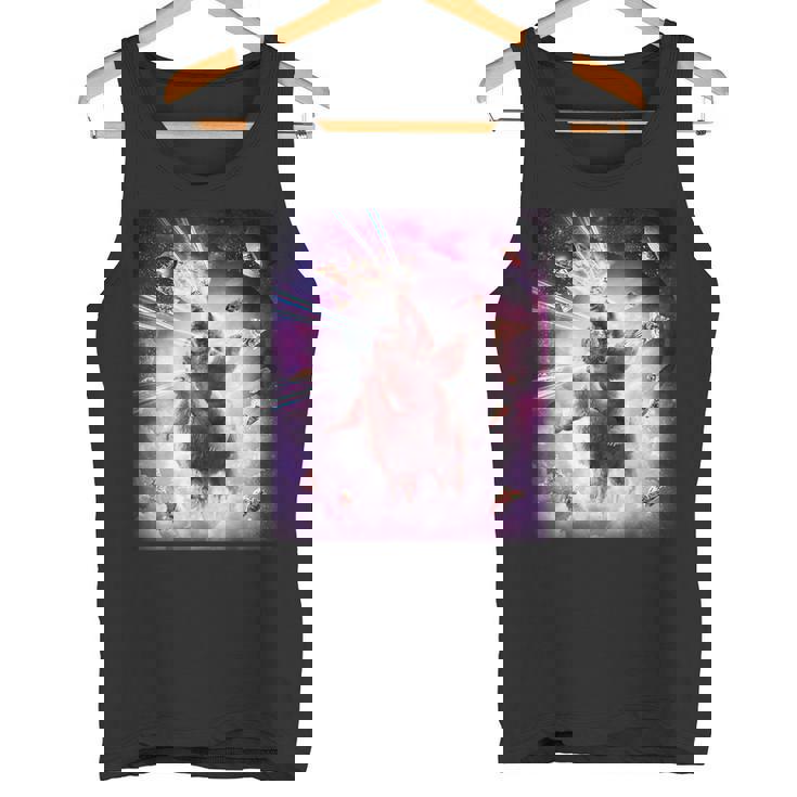 Laser Eyespace Cat ナマケモノ ラマ レインボー タンクトップ