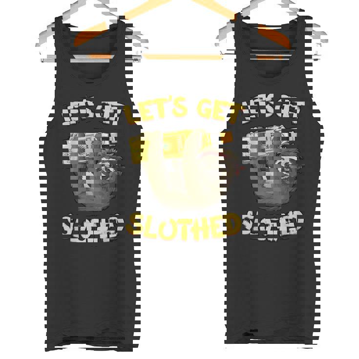 Let's Getlothed テキーラ-面白い飲酒ナマケモノ タンクトップ