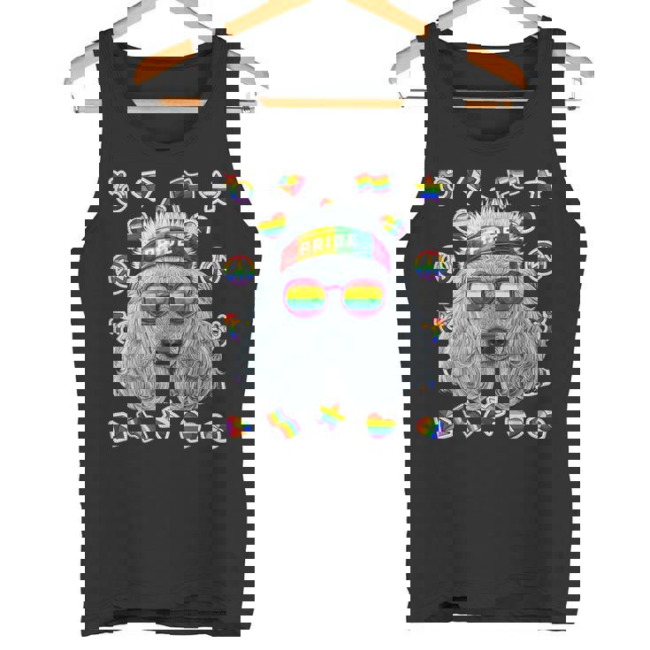 Lgbt プードル ゲイプライド 月 犬 レインボー レズビアン タンクトップ