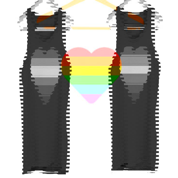 Lgbt レインボー・ハート・フラッグ ゲイ・バイ・ラブ・プライド月間 Lgbtq タンクトップ