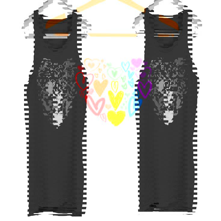Lgbtq レインボーフラッグハート Lgbtqia バレンタインデー プライドムーン タンクトップ