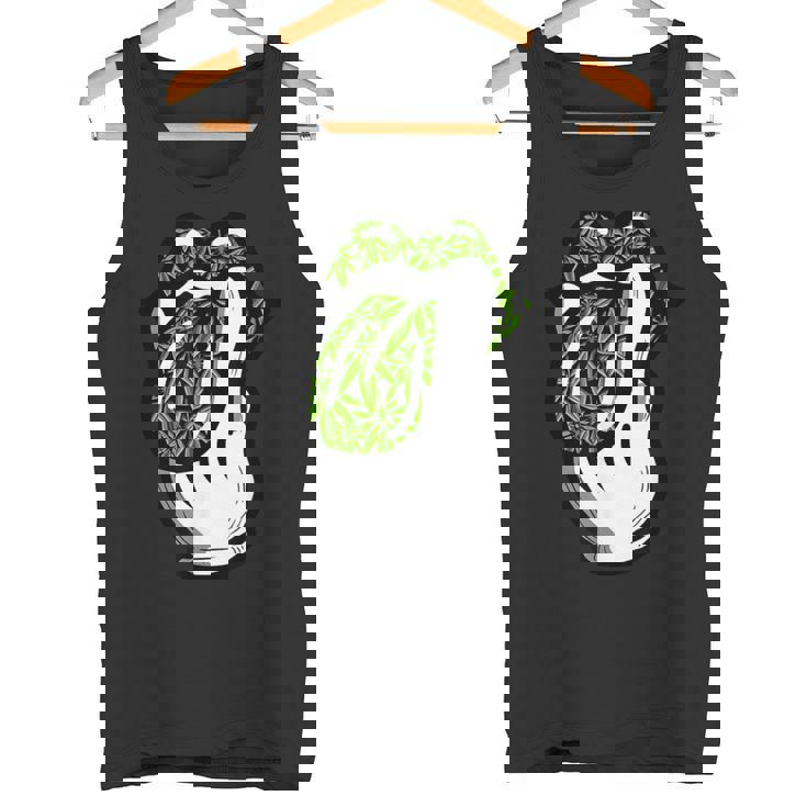 Lickmoke ウィードリーフパターン マリファナ420 大麻ポットギフト タンクトップ