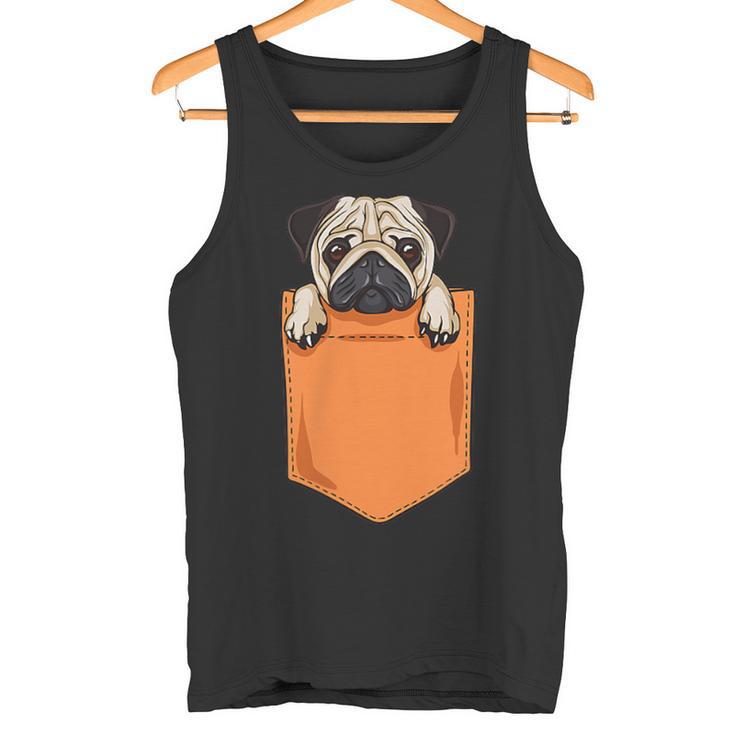 Lindo Perro De Perro Kawaii En El Bolsillo Para Amantes De Los Perros Camiseta sin mangas