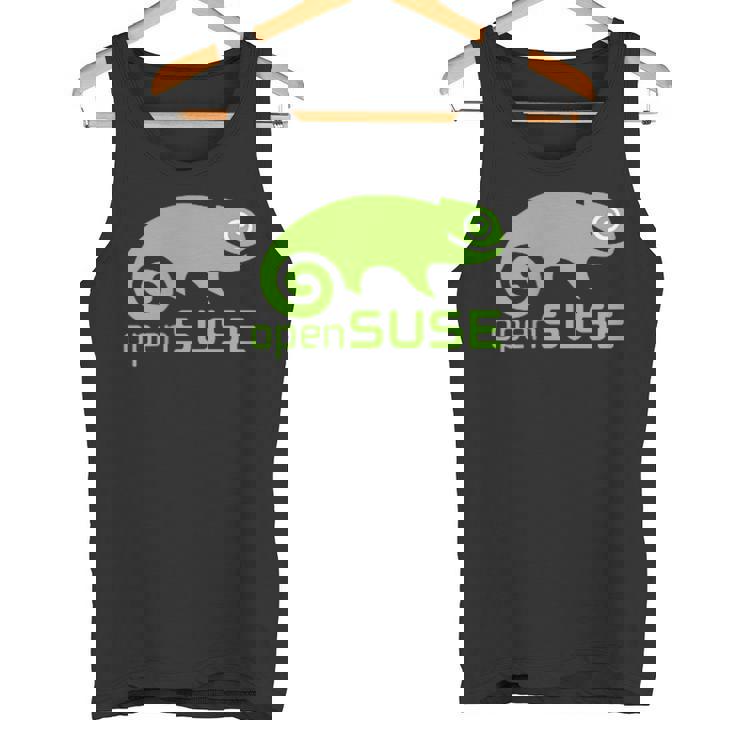Linux Opensuse ラバーtシャツ タグライン&ロゴ オープンソースos タンクトップ