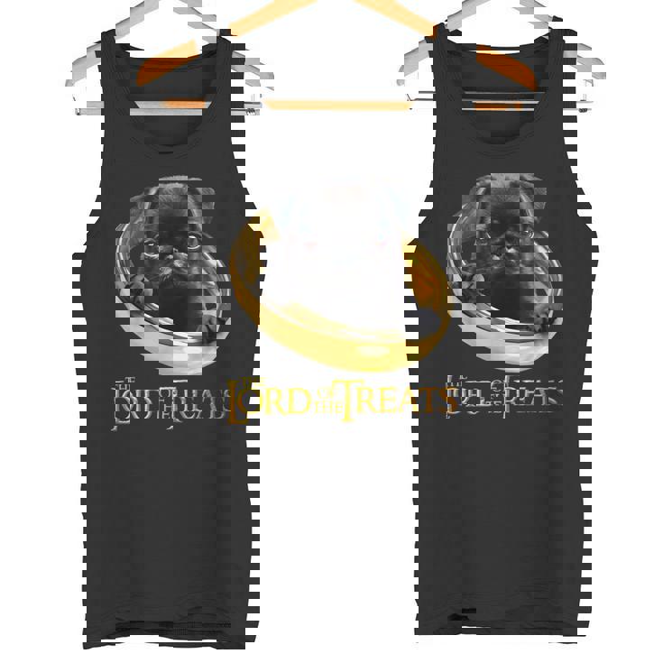 Lord Of The Treats 御馳走の主-クリスマスのための面白い黒いパグ犬 タンクトップ