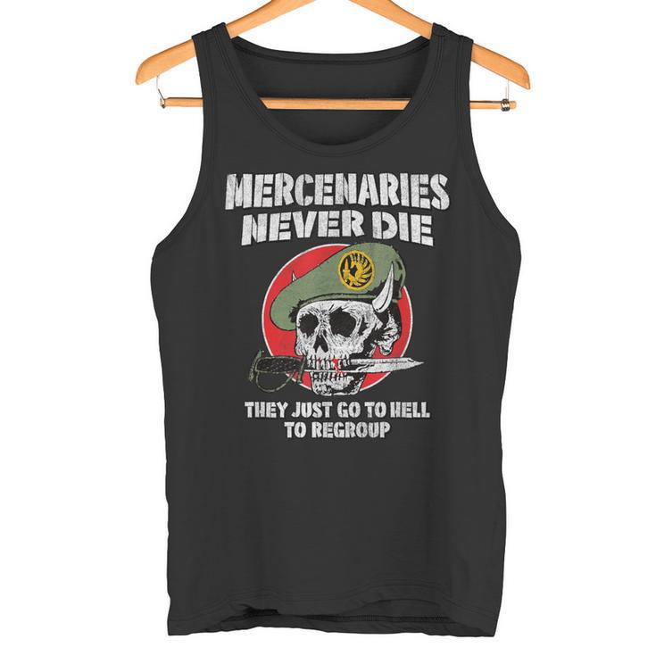 Los Mercenarios Nunca Muerenoloe Reagrupan Calavera Retro Militar Camiseta sin mangas